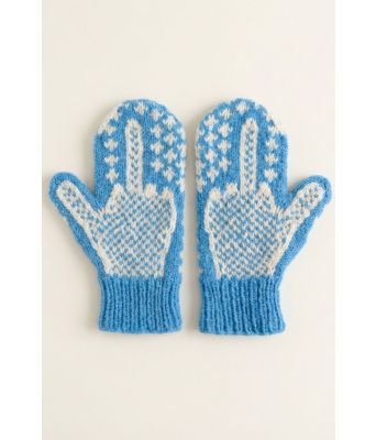 Isblå SinnaVott Angry mittens - Sandy-Lamb 01-420400