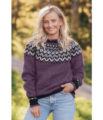Fiolett riddari genser - Istex 91002 Violet heather