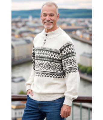 Filipgenseren med natur bunnfarge og grått mønster - DLG 142-SU340034053427