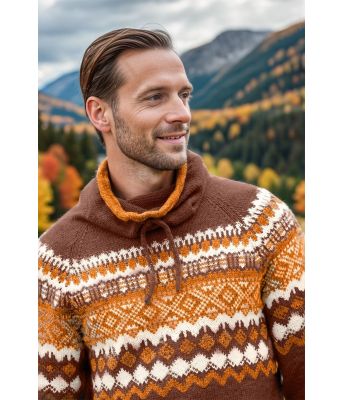 Rustbrun Carlgenser med safran mønster - DLG 143-SU343834163400