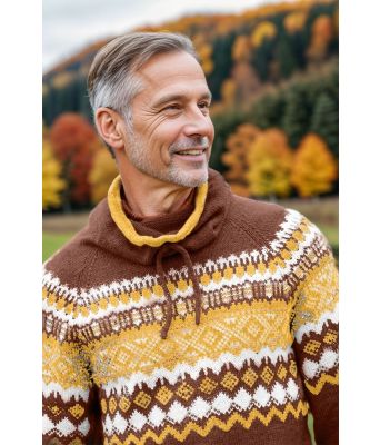 Rustbrun Carlgenser med gult mønster - DLG 143-SU343834583402