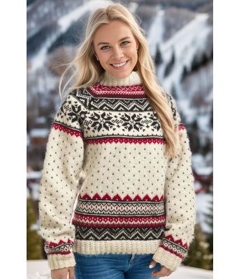 Klassisk strikkegenser med nordisk mønster - Viking 1502-9C