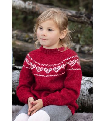 Hjertegenser med rundfelling til barn - DLG 200