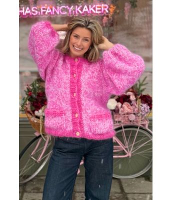 Poppy kontrast cardigan - Strikkia 2026-004S