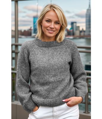 Grå Cozy everyday genser - Strikkia 2022-022-BK7403