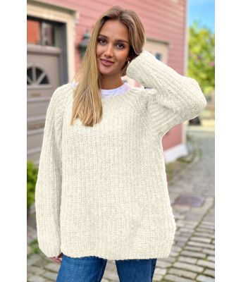 Offwhite Easygoing genser - Strikkia 2024-036B-BK7401