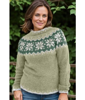 Mosegrønn Vetur genser - Strikkia 2025-006-334302336