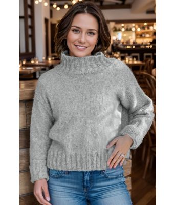 Gråmelert Warm whispers sweater - Strikkia 2025-010-313