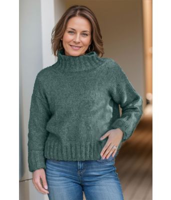 Petrolgrønn Warm whispers sweater - Strikkia 2025-010-338