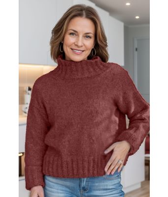 Burgunder Warm whispers sweater - Strikkia 2025-010-354