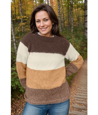 Minimal stripegenser i bruntoner - Strikkia 2025-011-308302311309