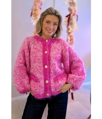 Poppy kontrast cardigan - Strikkia 2026-004BF