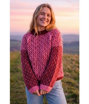 Rosa bella blokk genser - Strikka 2026-005-OL761760