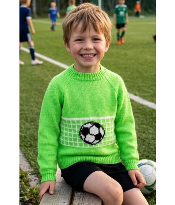 Neongrønn fotballgenser - Strikkia 2026-006-535