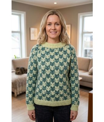 Lys grønn Kattefjesgenser - Strikkia 2026-007AB-334336