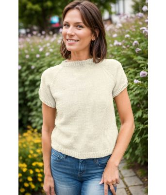 Naturhvit Carla topp i bambusgarn - DLG 23-020-VGB602