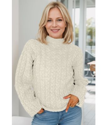 Naturhvit Fredrikke flettegenser - DLG 23-052-3402