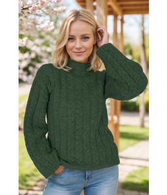 Fredrikkes flettegenser i armygrønn - DLG 23-052-3489