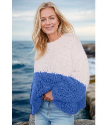 Twotone sweater kongeblå - Belfilato 24-005-45437