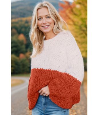 Twotone sweater oransje - Belfilato 24-005-47903