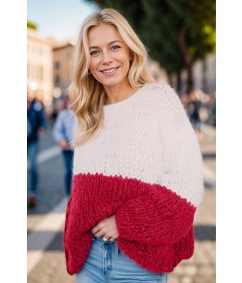 Rød Twotone genser - Belfilato 24-005-47951