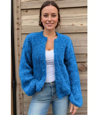 Kongeblå Snuggle soft cardigan - Belfilato 24-006-45437