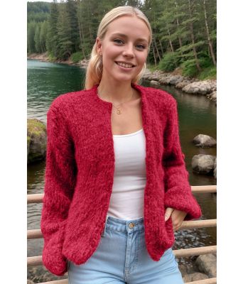 Dyp rød Snuggle soft cardigan - Belfilato 24-006-47951