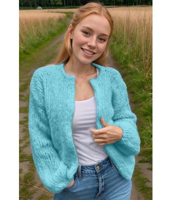 Karibisk blå Snuggle soft cardigan - Belfilato 24-006-47960