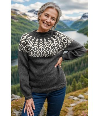 Koksgrå Skogsgenser med naturhvitt mønster - DLG 24-008-SU34273400