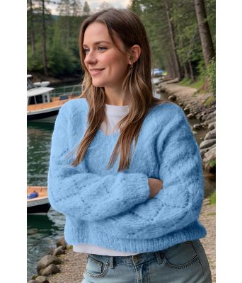 Isblå Diamond sweater - Belfilato 24-11-47945
