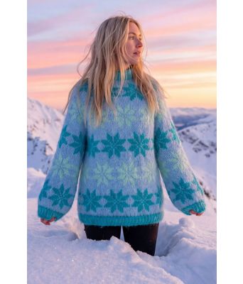 Lys blå trendy fanarose genser - Belfilato 25-010-718709705