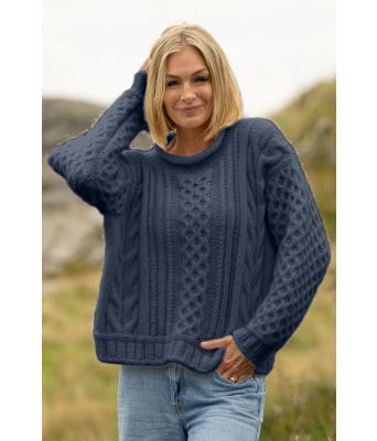 Jeansblå Jærbu genser - Viking 2519-2-327