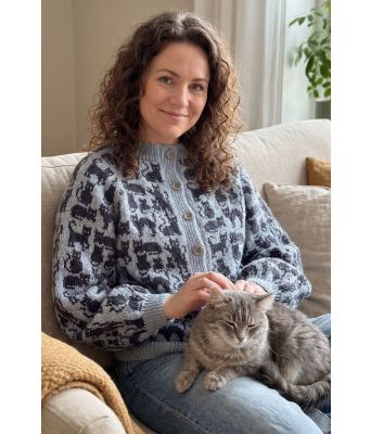 Blå crazy cat woman jakke - DLG-26-002-918815DSA