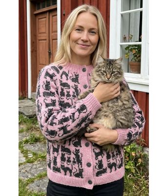 Rosa crazy cat woman jakke med mørkegrått mønster - DLG 26-002U661615