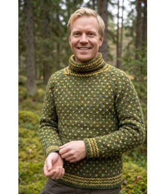 Grønn Thel islender med gult mønster - Gjestal 294-10-67626757