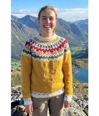 Gul afmaeli med fargerikt mønster - Jarbo 91000-1703