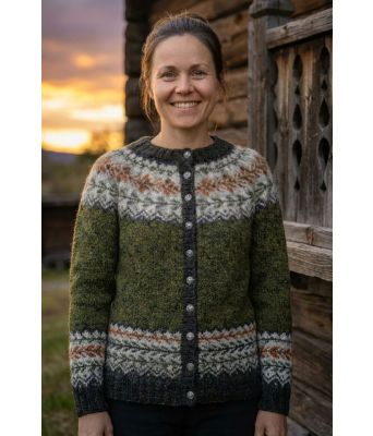 Myrgrønn Maja kofte - Jarbo 92621-1416A