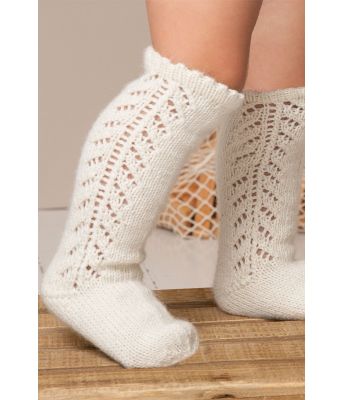 Åse strikkede knestrømper til baby - Viking 2132-04C
