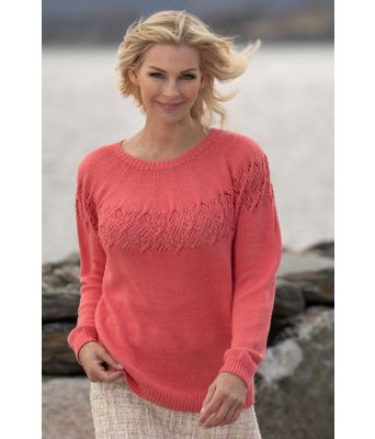 Ark strikket genser med rundfelling Kathrine Sørland - Viking 2014-05