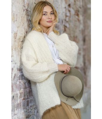 Naturhvit Pilaris cardigan - Belfilato 23-018