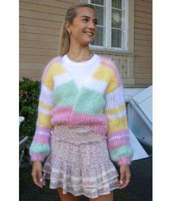 Kort Phasian cardigan i pastellfarger - Belfilato 23-021A