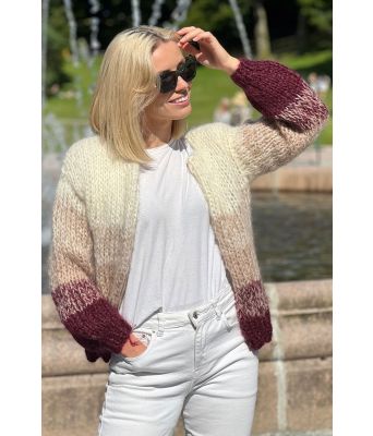 Ambrosiajakken med beige/bordeaux - Belfilato 23-038B