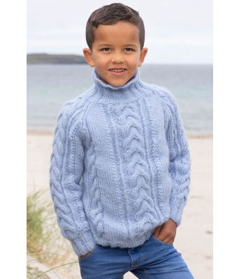 Blå Rim strikkegenser til barn - Viking 1814-03A