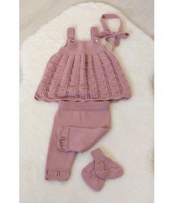 Bonnie strikket tights og selekjole til baby - Viking 2126-20