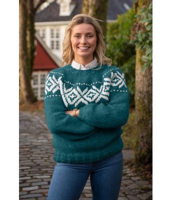 Turkis chunky fanagenser - Strikkia 2021-031J