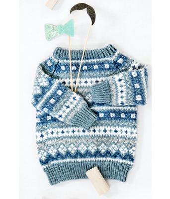 Flamingo strikkegenser med raglanfelling til baby - DG 17-02B