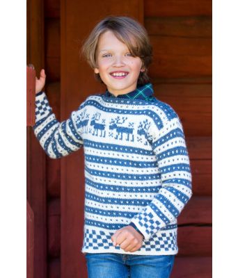 Reinfana kids strikkegenser til barn med reinsdyr - DG 402-09