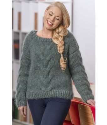 Flava genser i mørk jadegrønn - DG 431-29