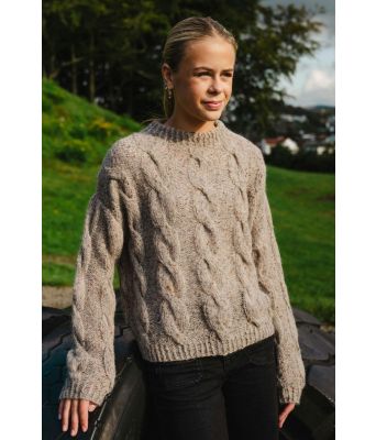 Beige Cable genser - DG 469-04B