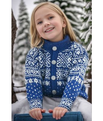 Kongeblå Sirdalsjakke til barn - DLG 128-3504